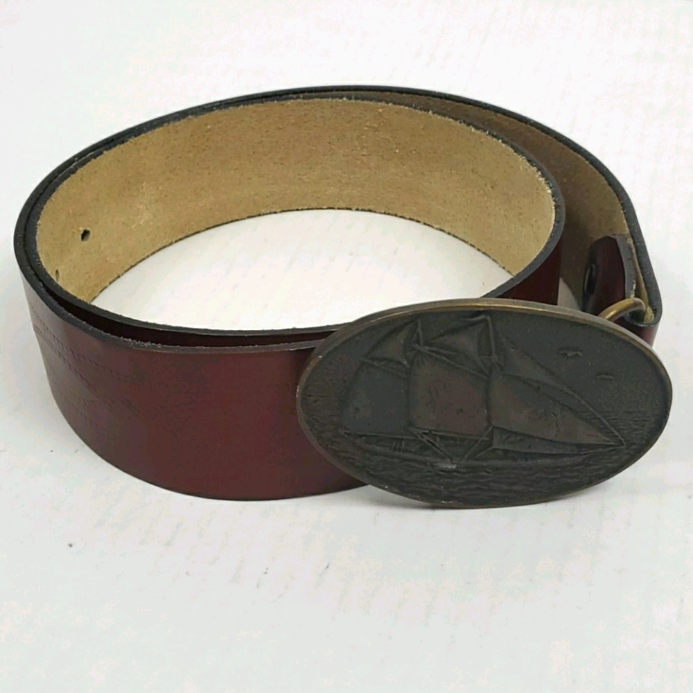 Vintage Nautical boat BTS solid Brass USA belt Y2K